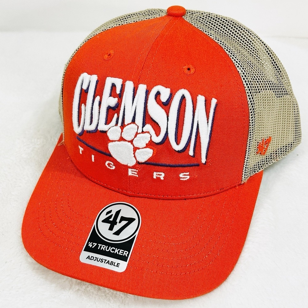 Clemson Tigers '47 Brand Arid Trucker Hat Cap Snapback Adjustable Orange NCAA